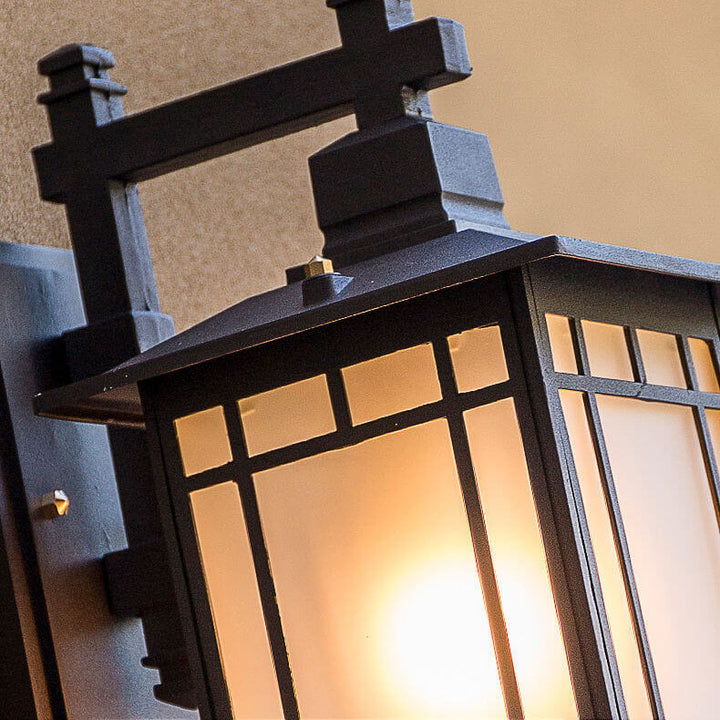 Lampe murale 1 lumière en forme de pavillon chinois en aluminium solaire étanche moderne 