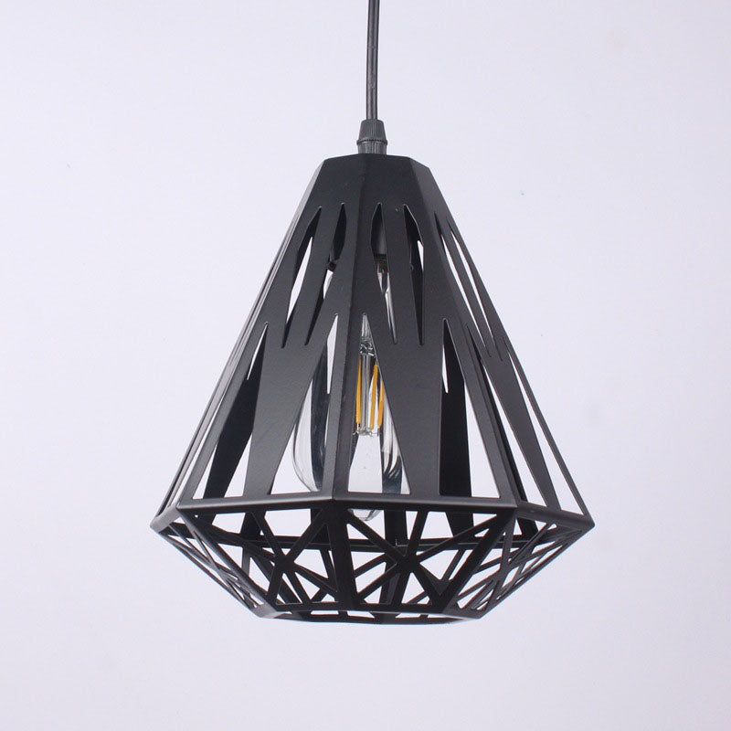 Moderne nordische 1-flammige Pendelleuchte aus Eisen in geometrischer Dreiecksform für Wohnzimmer &amp; Schlafzimmer 