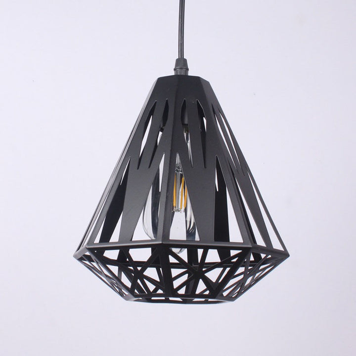 Moderne nordische 1-flammige Pendelleuchte aus Eisen in geometrischer Dreiecksform für Wohnzimmer &amp; Schlafzimmer 