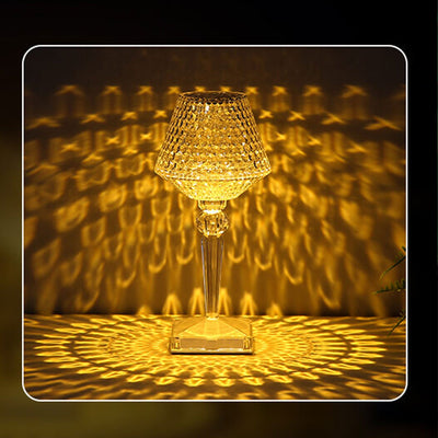 Lampe de Table créative en verre de vin en diamant acrylique, veilleuse décorative en forme de prune 