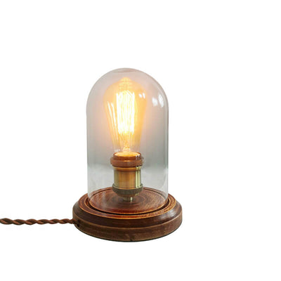 Modern Industrial Retro Wood Art Glass 1-Light Table Lamp