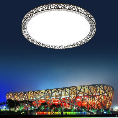 Modern Creative Round Bird's Nest Iron LED Flush Mount Ceiling Light