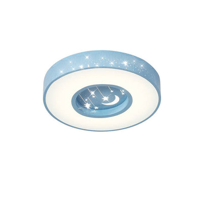 Modern Minimalist Starry Sky Round Children's LED Flush Mount Ceiling Light