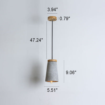 Industrial Vintage Column Cone Cement 1-Light Pendant Light
