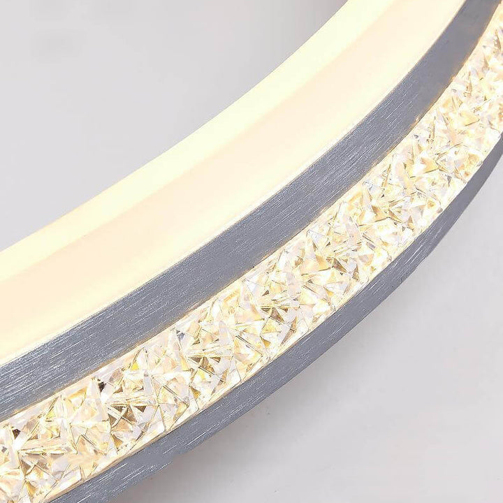 Modern Minimalist Aluminum Iron Acrylic Round Ring Brushed LED Flush Mount Ceiling Light For Living Room &amp; Bedroom