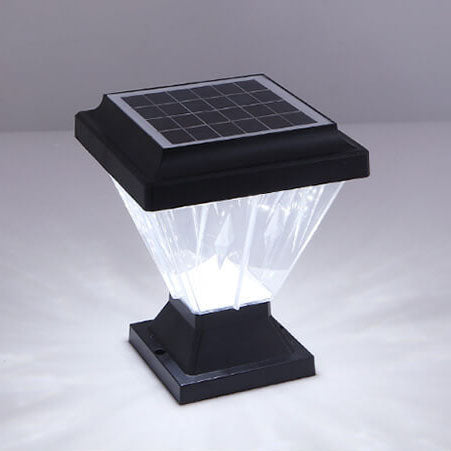 Moderne schwarze Solar-Säule aus Aluminiumguss mit Glas für den Außenbereich, wasserdicht 
