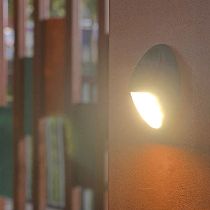 Lampe murale à applique pour clôture de jardin à LED ovale moderne pour extérieur solaire 