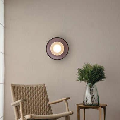 Nordic Vintage Round Hardware Glass LED Wall Sconce Lamp