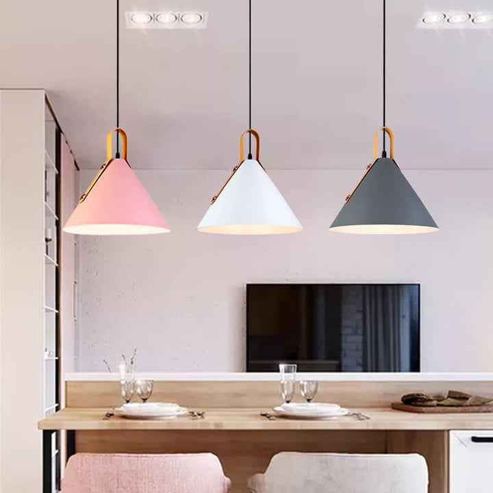 Nordisches minimalistisches Macaron-Farbkegel 1-Licht Pendelleuchte 