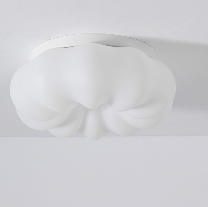 Modern Minimalist Cloud Round PVC Hardware LED Flush Mount Ceiling Light for Living Room