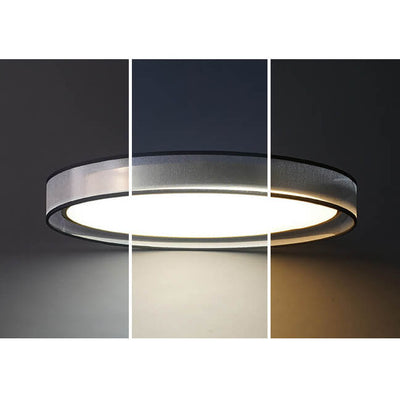 Nordic Luxury Round Fabric Brass Acrylic LED Flush Mount Ceiling Light