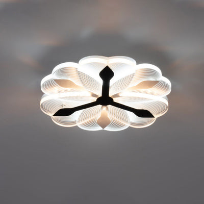 Modern Creative Flower Pattern Acrylic LED Semi-Flush Mount Ceiling Light