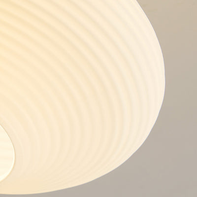 Nordic Log Striped Glass Oval 1-Light Semi-Flush Mount Ceiling Light
