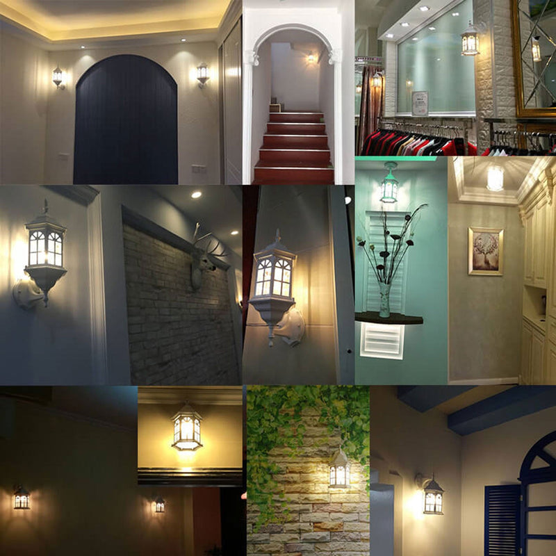 European Waterproof Retro Pavilion Design 1-Light Outdoor Wall Sconce Lamp