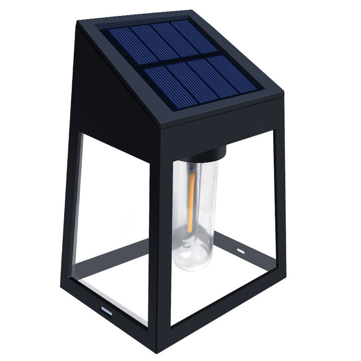 Modern Minimalist ABS PC Solar Outdoor Waterproof Trapezoidal Light Control Sensor LED Wall Sconce Lamp for Outdoor Patio