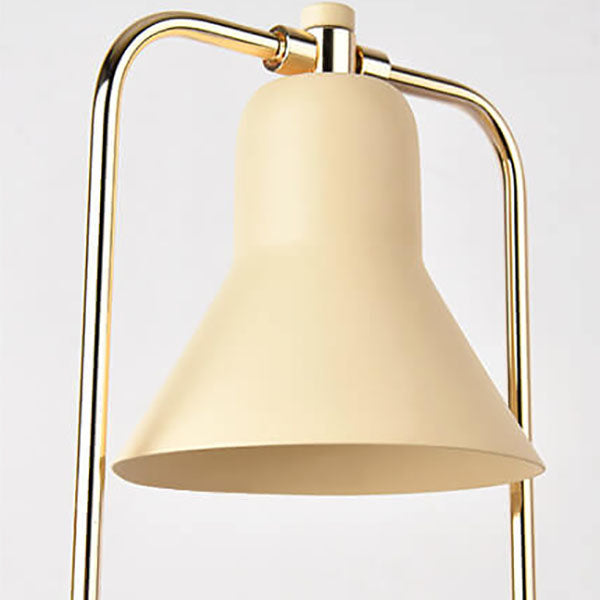 Moderne milchgelbe Kegelschirm-Marmor-2-Licht-Tischlampe mit schmelzendem Wachs