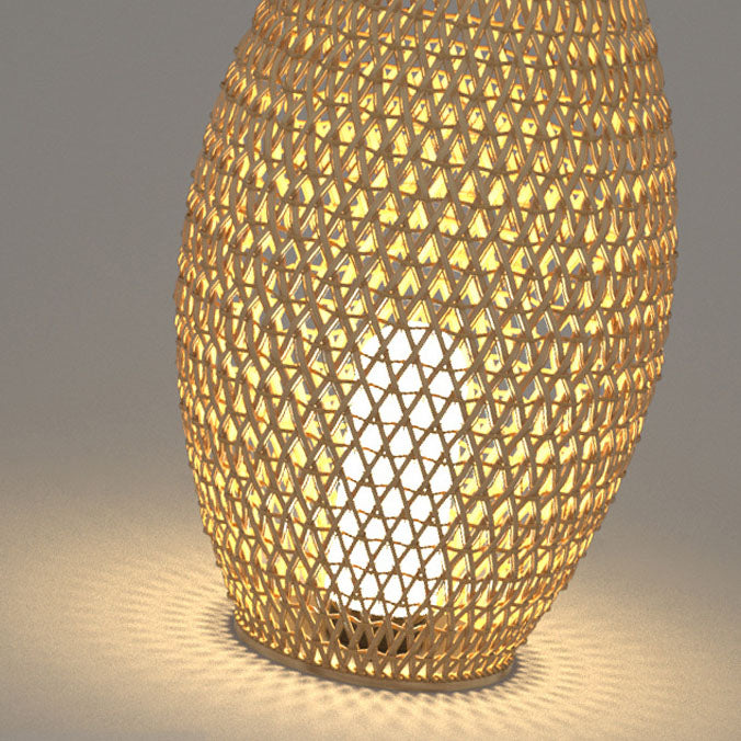 Outdoor Bamboo Weaving Portable Waterproof 1-Light Garden Landscape Light