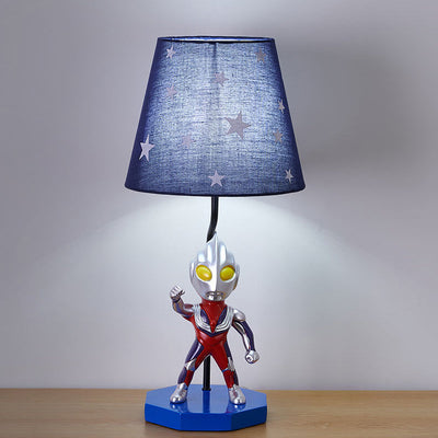 Cartoon Creative Ultraman Fabric Shade Resin Base 1-Light Table Lamp