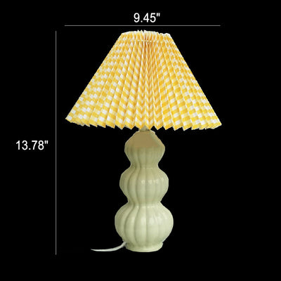 Traditional European Creative Pleated Ceramic Cloth 1-Light Table Lamp