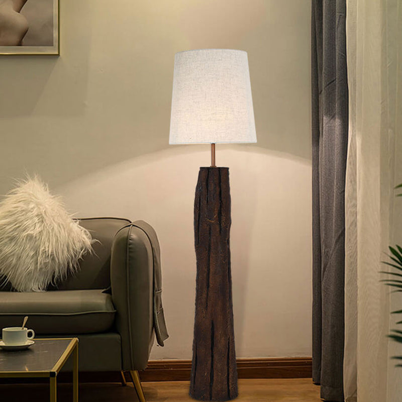 Tiffany Fabric Upright Resin 1-Light Standing Floor Lamp