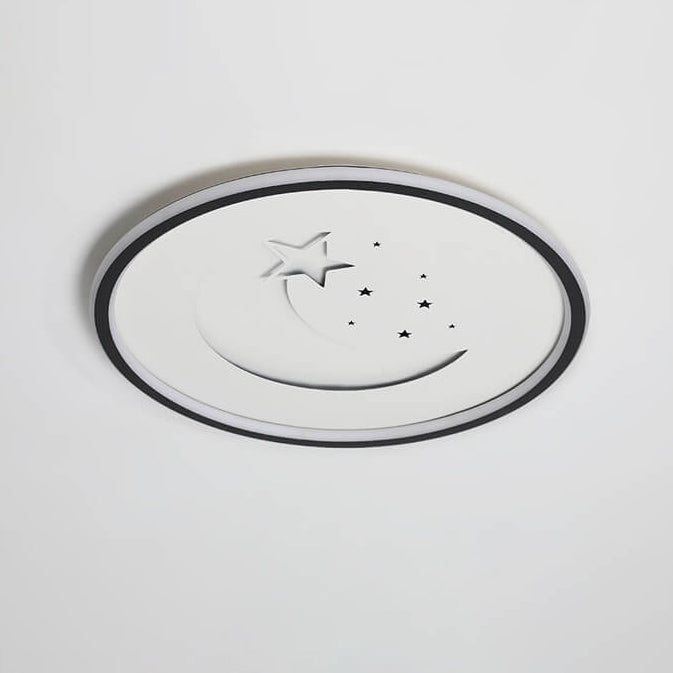 Luz de techo de montaje empotrado LED delgada con anillo de círculo lunar minimalista nórdico 