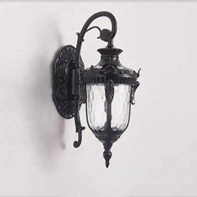 Farol europeo de lujo para exteriores impermeable con aplique de pared de 1 luz 