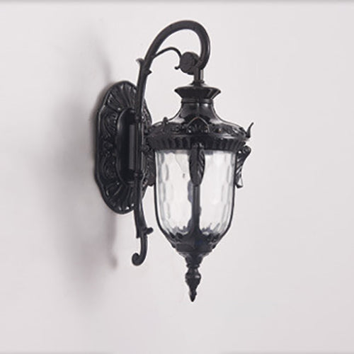 Farol europeo de lujo para exteriores impermeable con aplique de pared de 1 luz 