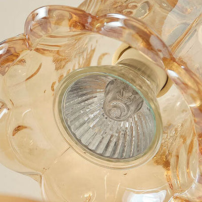 Lámpara de mesa de cera derretida de 1 luz de cuerno de bambú y madera romántica creativa moderna 