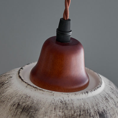 Moderne Vintage Keramik Massivholz 1-flammige Pendelleuchte 