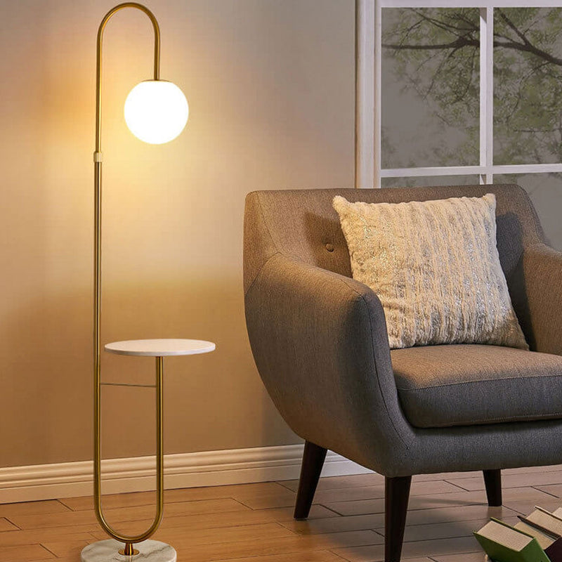 Nordic Minimalist Iron Marble  Table LED Standing Floor Lamp