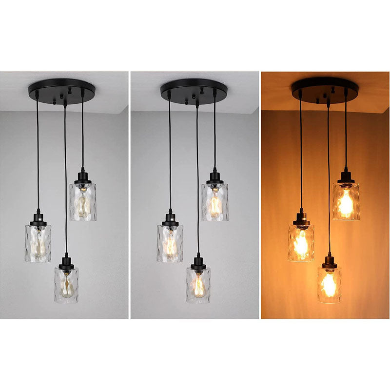 Modern Minimal Glass 3-Light Chandelier