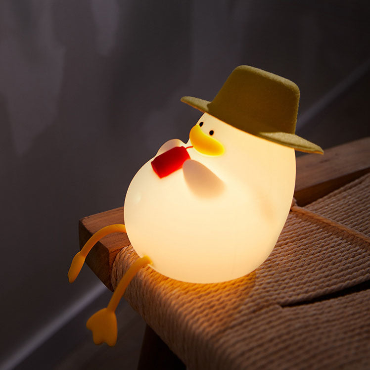 Lampe de table LED Creative Cartoon Silicone Canard Pat Veilleuse 