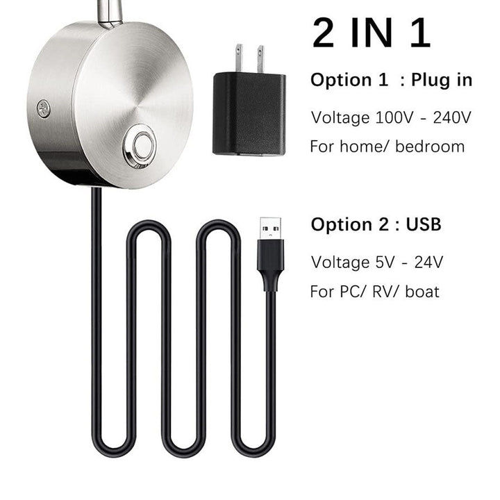 Modern Tube USB LED Spotlight Wall Sconce Lamp