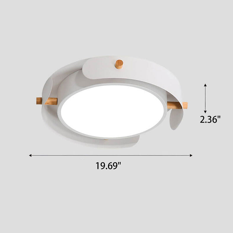 Nordic Simple Log Round LED Flush Mount Light