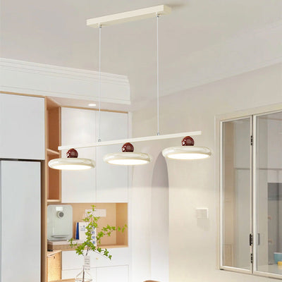 Lustre LED en forme de soucoupe volante en verre crème nordique contemporain pour salon 