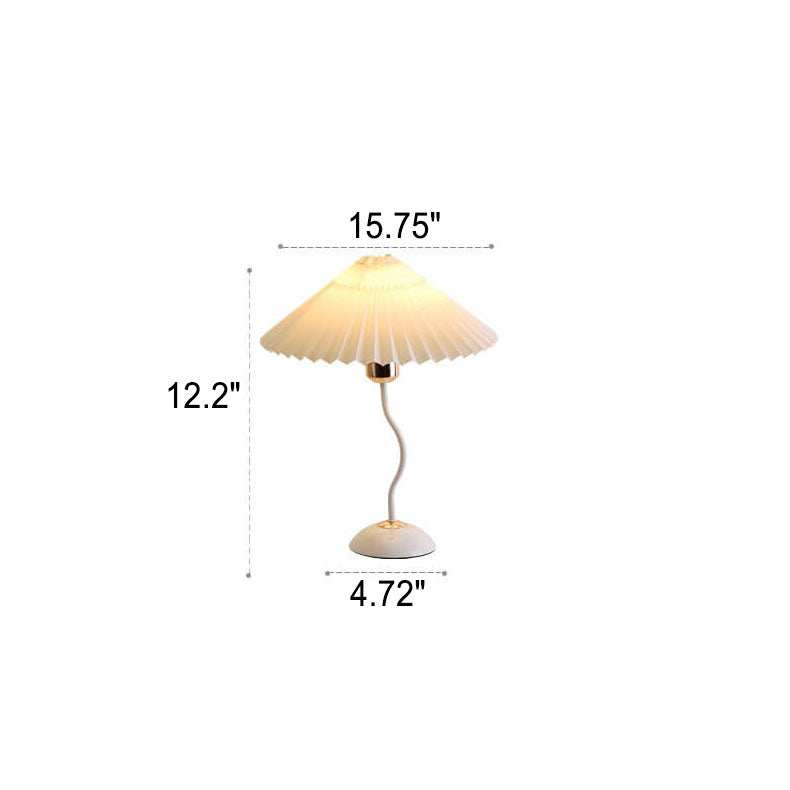 Moderne minimalistische Plissee-Regenschirm-Biegebasis 1-Licht-Tischlampe