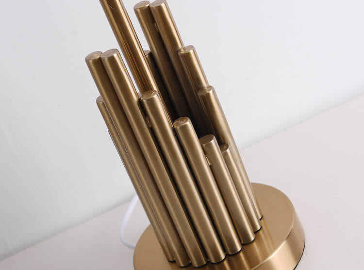 Moderne Stoff Leicht Luxus Einfaches Zylindrisches Design 1-Licht Tischlampe 