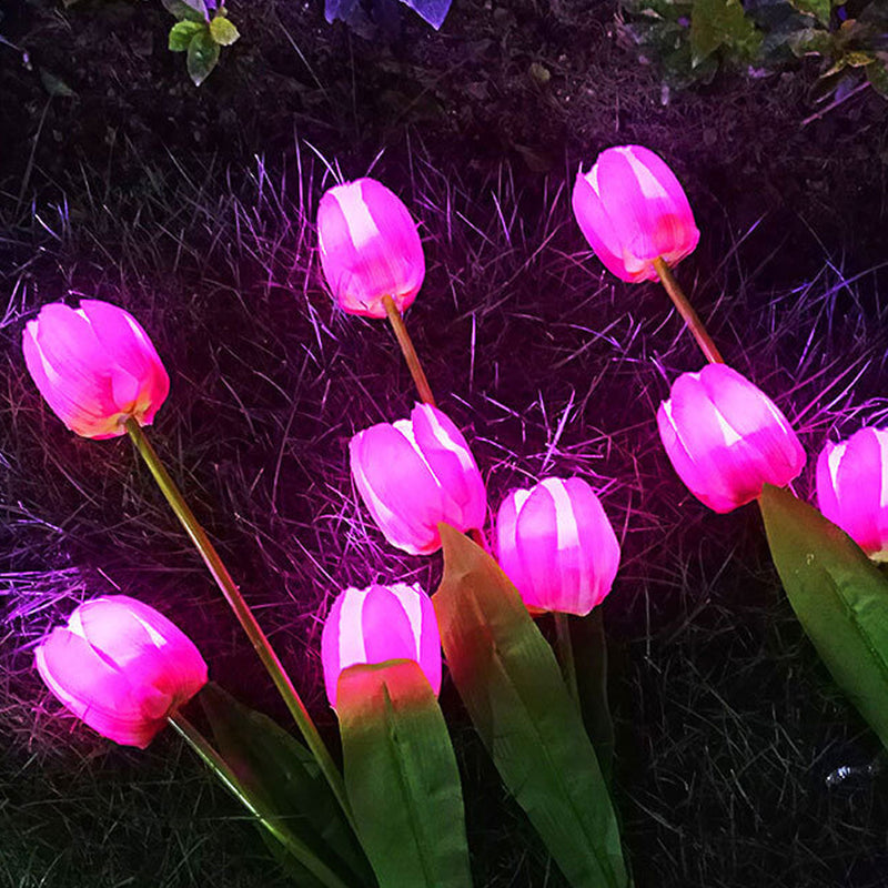 Solar Tulip Lawn Light Outdoor Garden LED Tulip Flower Light Ground Insert Landscape Light