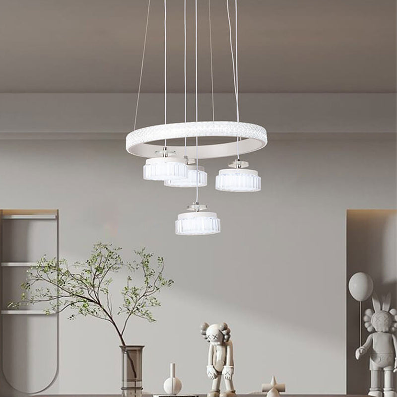 ثريا LED من الألومنيوم والحديد المطاوع بتصميم حديث وبسيط 
