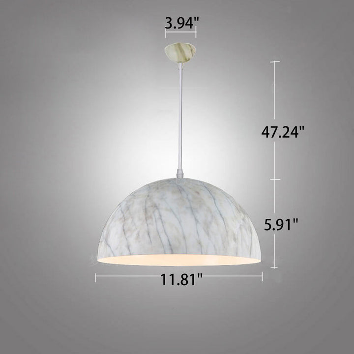 Nordic Minimalist Marbled Semicircle 1-Light Pendant Light