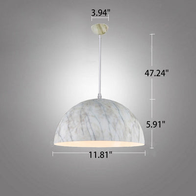 Nordic Minimalist Marbled Semicircle 1-Light Pendant Light