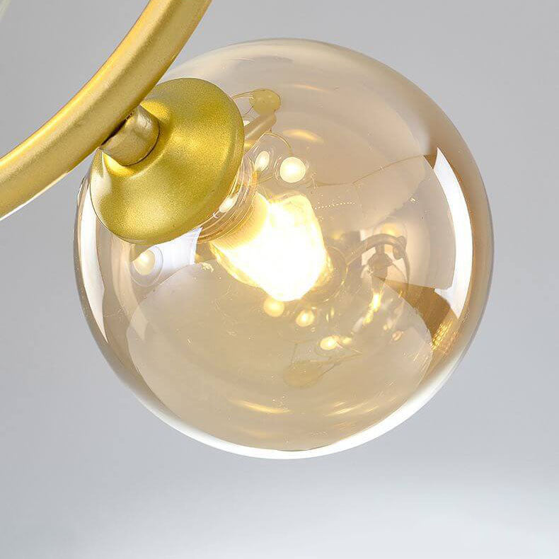 Scandinavian Minimalist Round Ball Glass 1/3-Light Island Light Chandelier