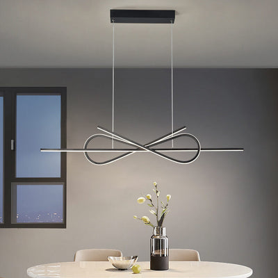 Modern Light Luxury Bow Line Design Island Light LED-Kronleuchter