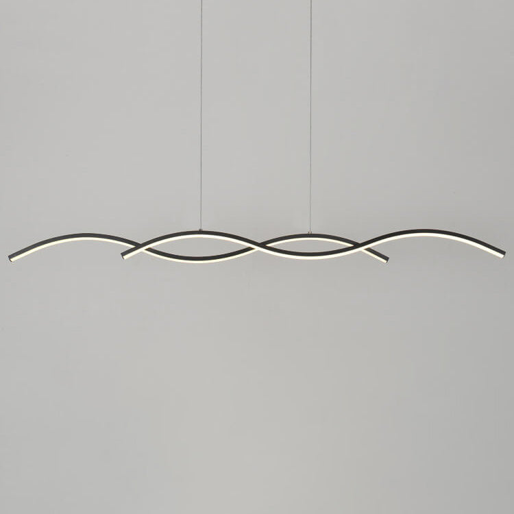 Nordic Minimalist Long Strip Wave Design Island Light LED Chandelier