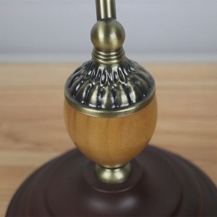 Lampe de table de banque vintage Tiffany Diamond Line en verre teinté à 1 lumière 