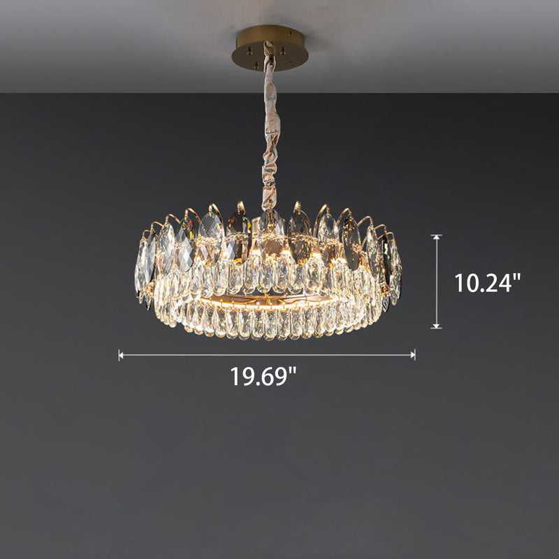 European Light Luxury Round Crystal LED-Kronleuchter