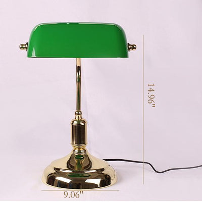 Retro Green Glass 1-Light LED Zipper Switch Table Lamp