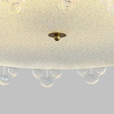 French Luxury Glass Round Drum 5/6/8 Light Semi-Flush Mount Ceiling Light