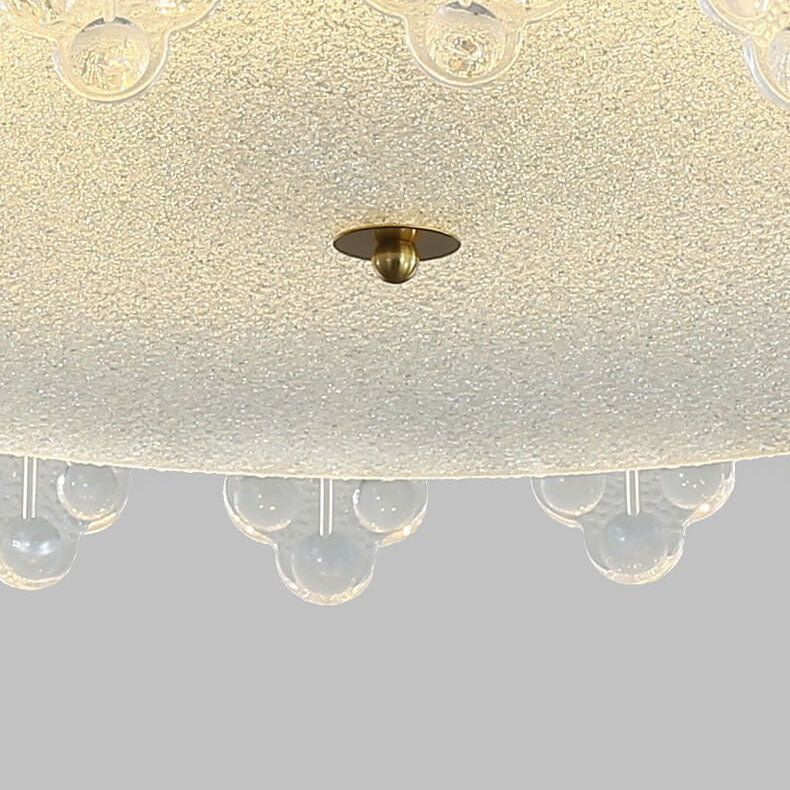 French Luxury Glass Round Drum 5/6/8 Light Semi-Flush Mount Ceiling Light