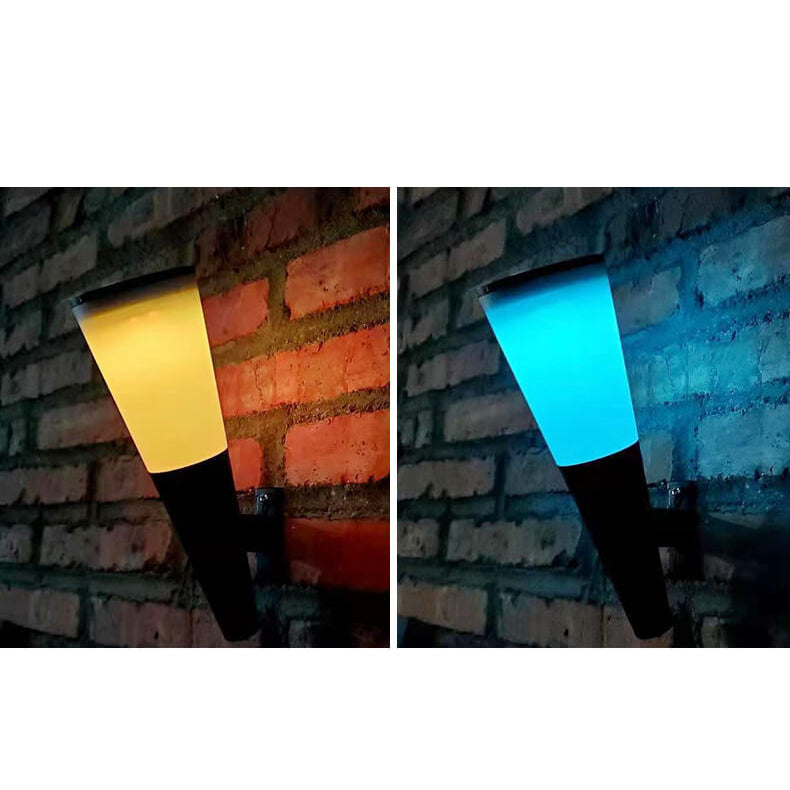 Lampe solaire étanche en forme de corne, design LED, décoration extérieure, applique murale 